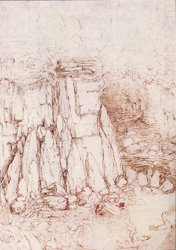 LEONARDO da Vinci A rock gorge china oil painting image